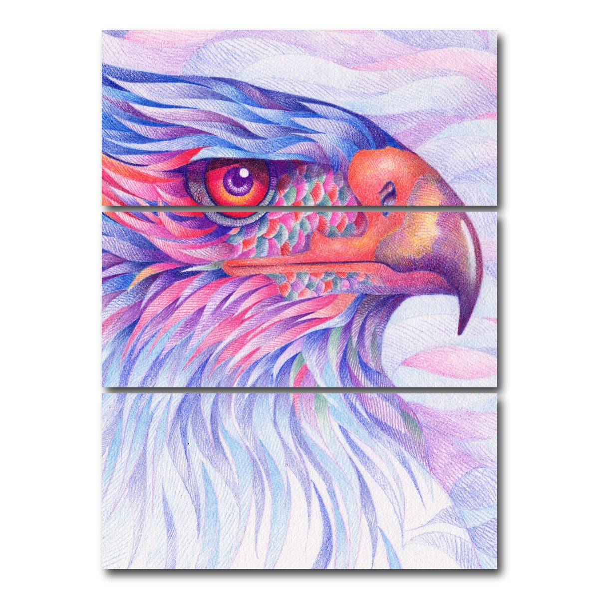 AUTO-MOCKUP WHITE | raptor is bored | 3 Piece | Gallery Wrap Canvas | group=8x18_stacked