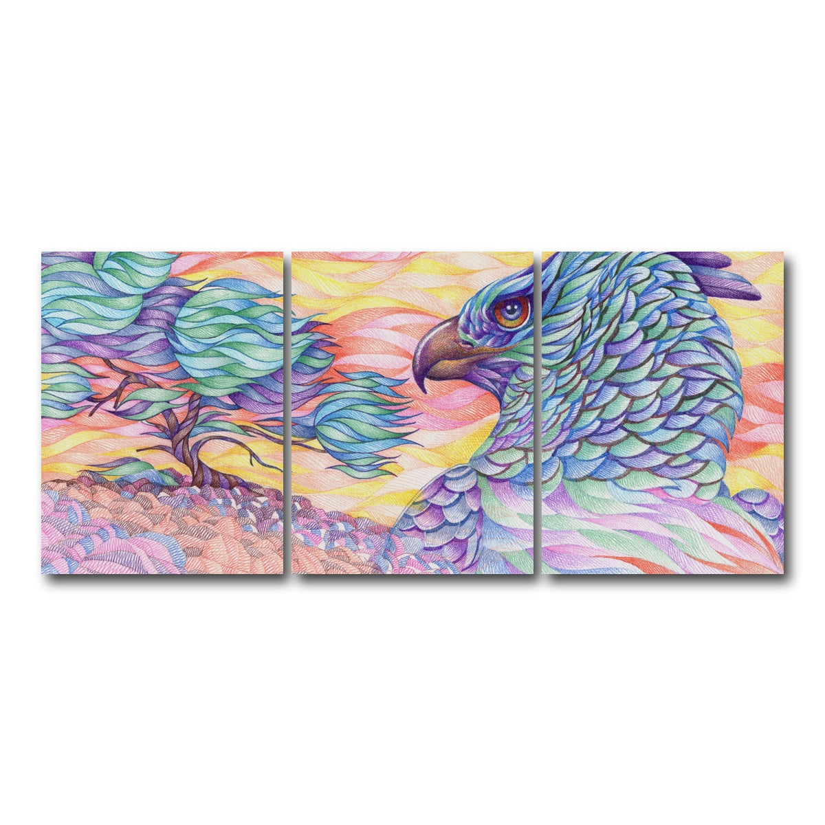 AUTO-MOCKUP WHITE | raptor's vigilance | 3 Piece | Gallery Wrap Canvas | group=18x24