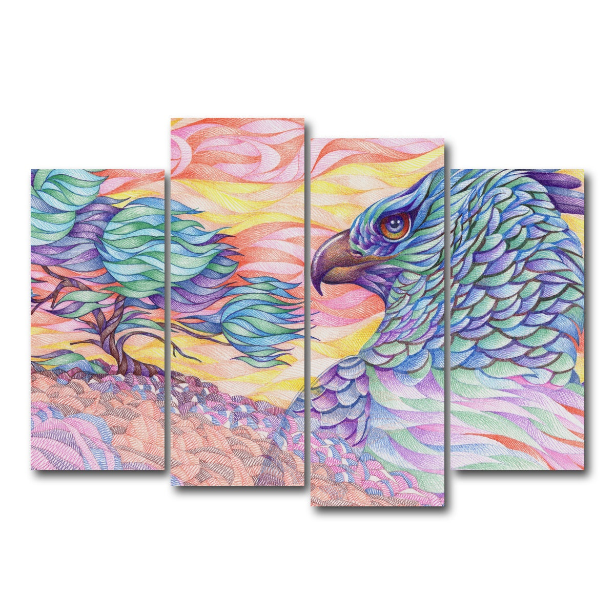 AUTO-MOCKUP WHITE | raptor's vigilance | 4 Piece | Gallery Wrap Canvas | group=4_normal