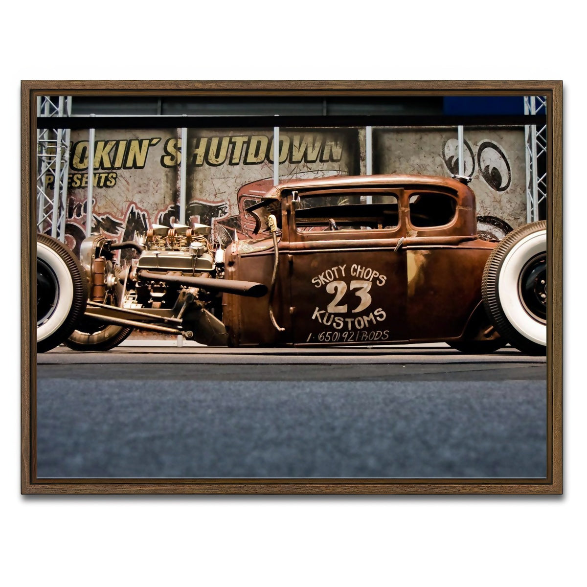 AUTO-MOCKUP WHITE | rat rod | 1 Piece | Walnut Framed Canvas | group=4x3