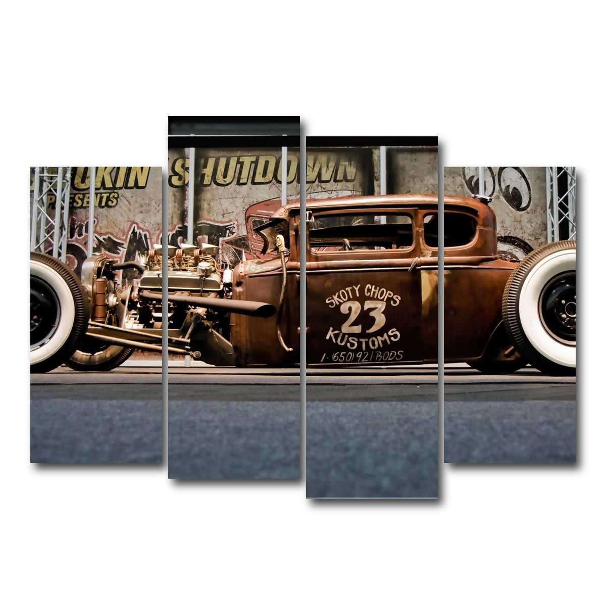 AUTO-MOCKUP WHITE | rat rod | 4 Piece | Gallery Wrap Canvas | group=4_normal