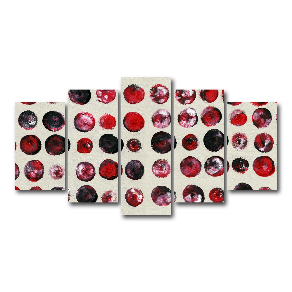 AUTO-MOCKUP WHITE | red circles | 5 Piece | Gallery Wrap Canvas | group=5_normal