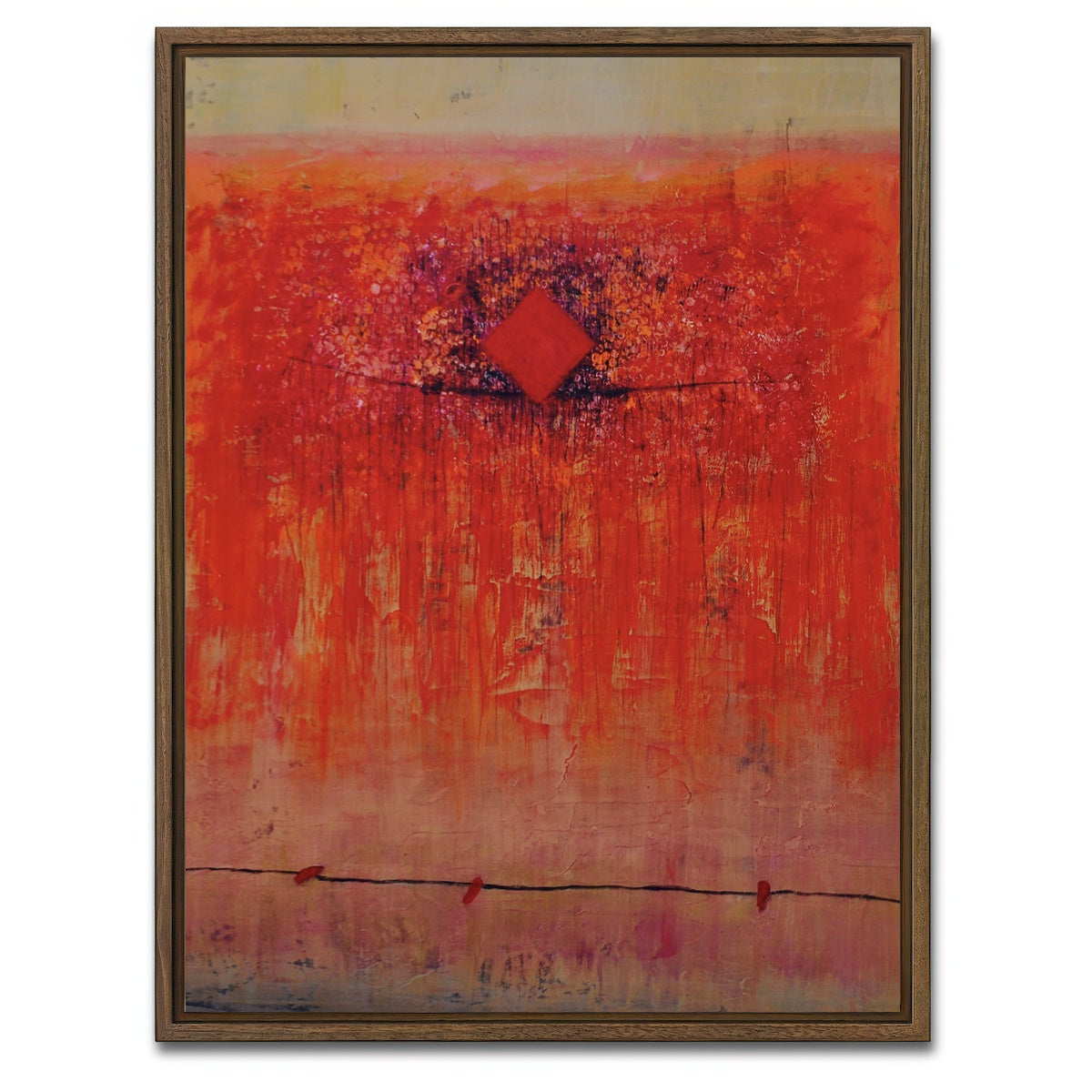 AUTO-MOCKUP WHITE | red diamond | 1 Piece | Walnut Framed Canvas | group=3x4