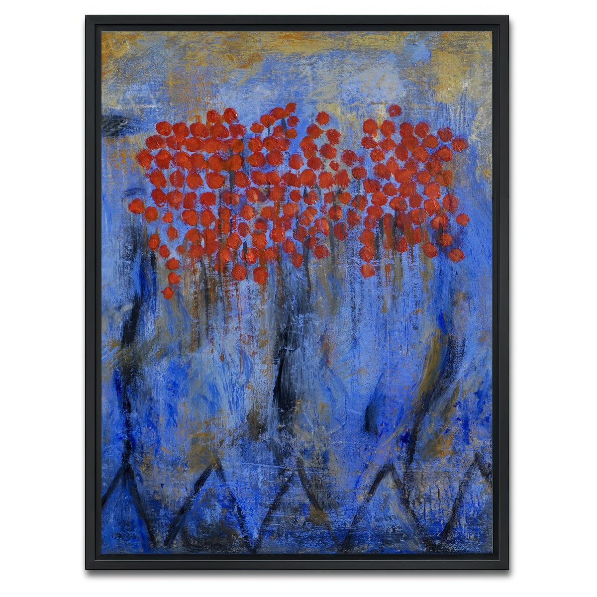 AUTO-MOCKUP WHITE | red flowers | 1 Piece | Black Framed Canvas | group=3x4