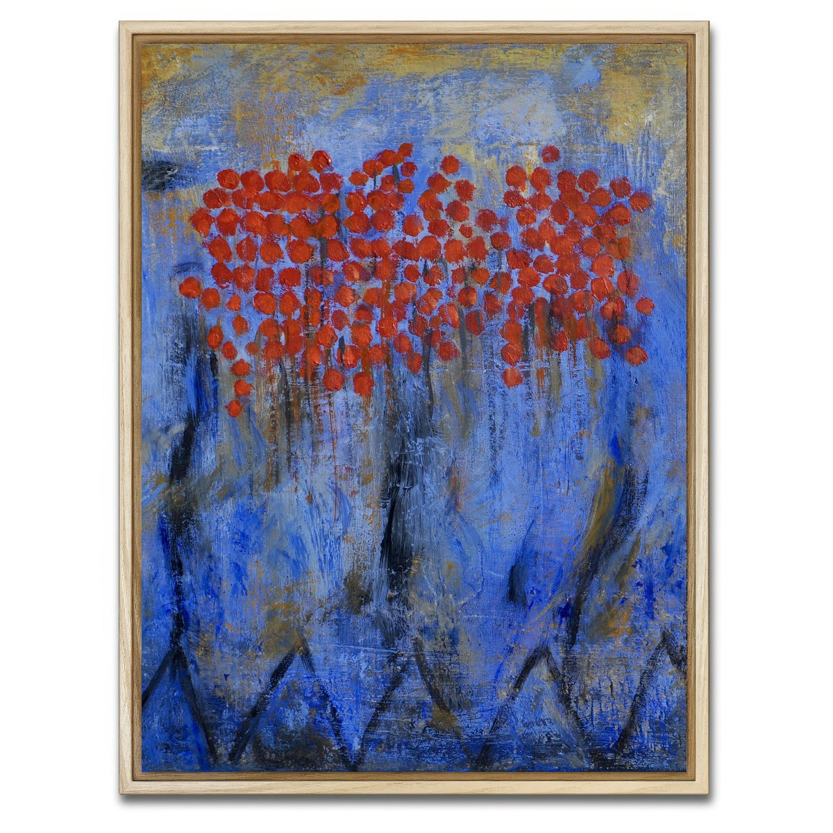 AUTO-MOCKUP WHITE | red flowers | 1 Piece | Natural Framed Canvas | group=3x4
