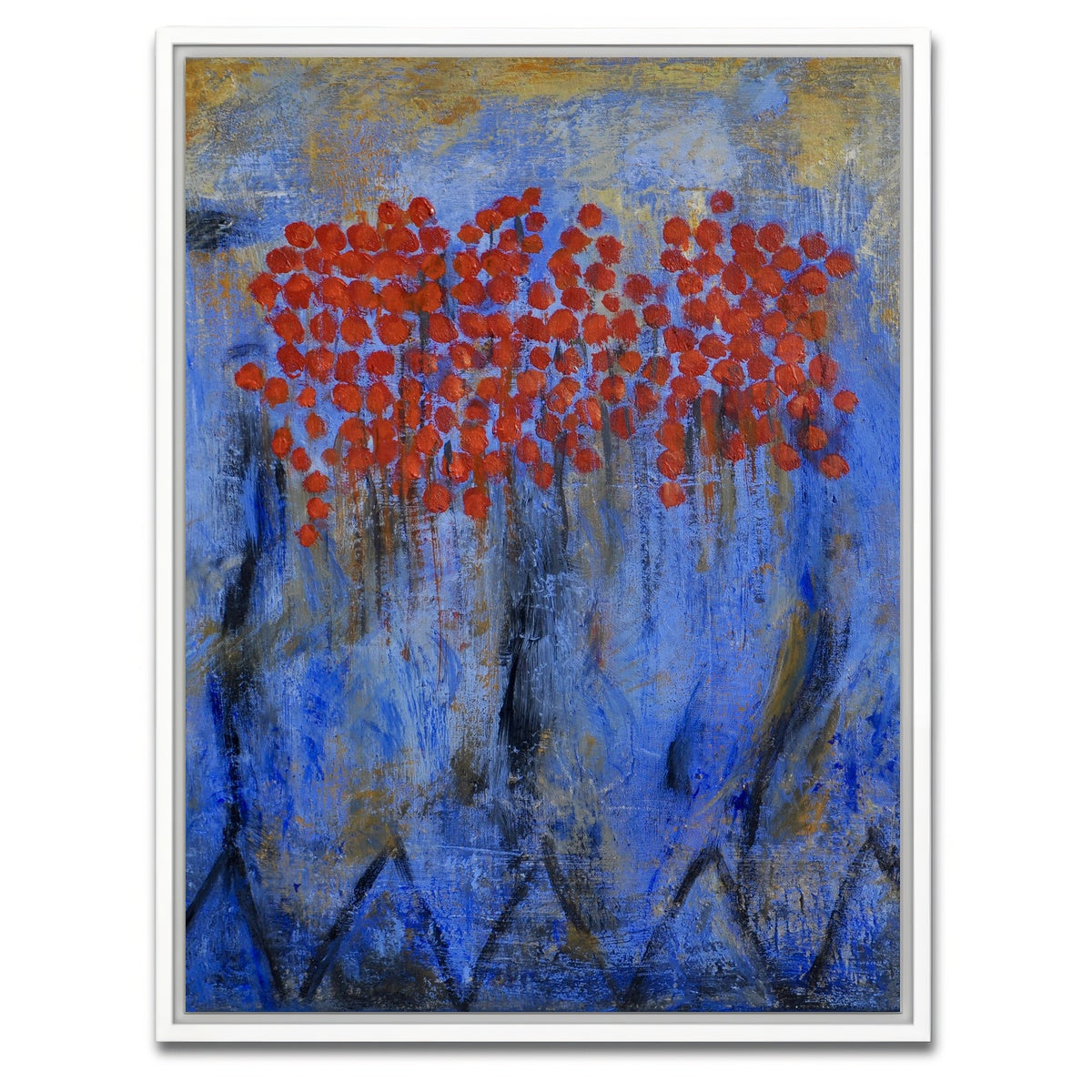 AUTO-MOCKUP WHITE | red flowers | 1 Piece | White Framed Canvas | group=3x4