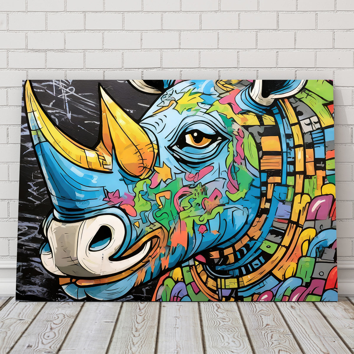 Rhino Graffiti Wall Art