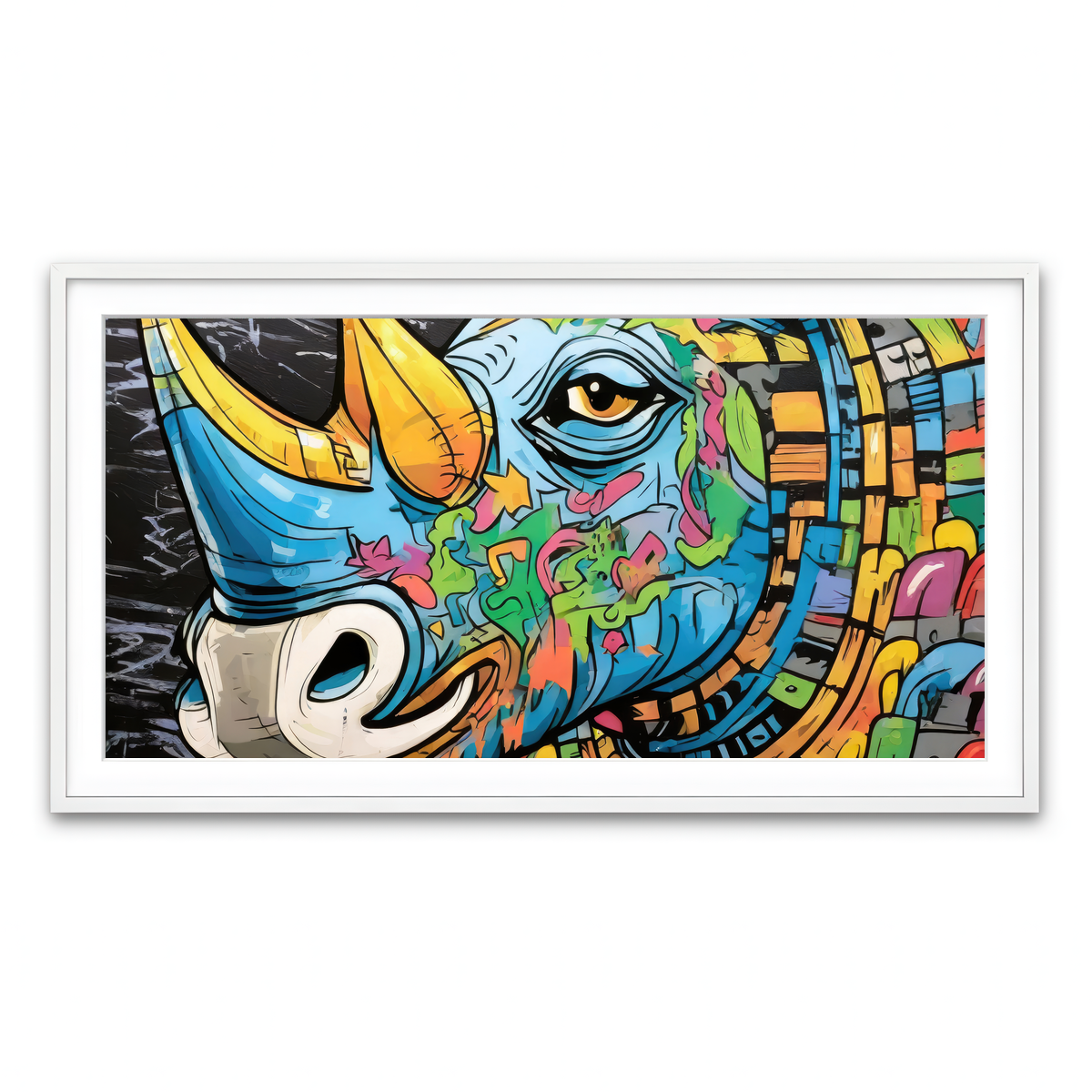 Framed Print 2x1 White