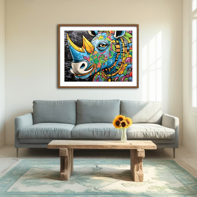 AUTO-MOCKUP ROOM | Rhino Graffiti Wall Art