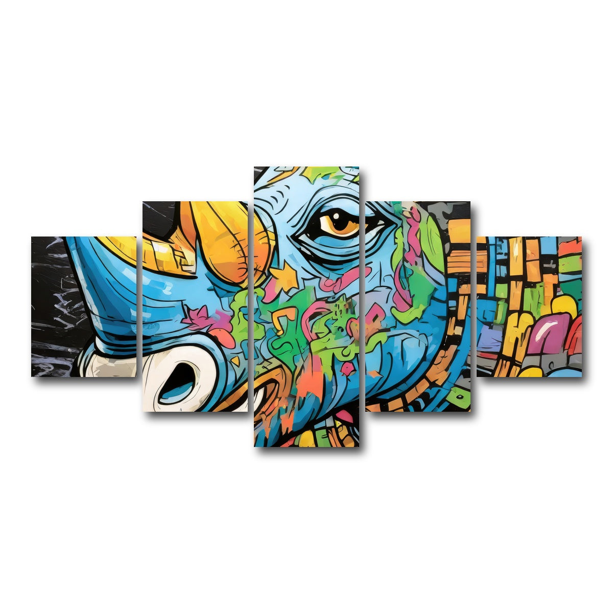 AUTO-MOCKUP WHITE | rhino graffiti | 5 Piece | Gallery Wrap Canvas | group=5_short