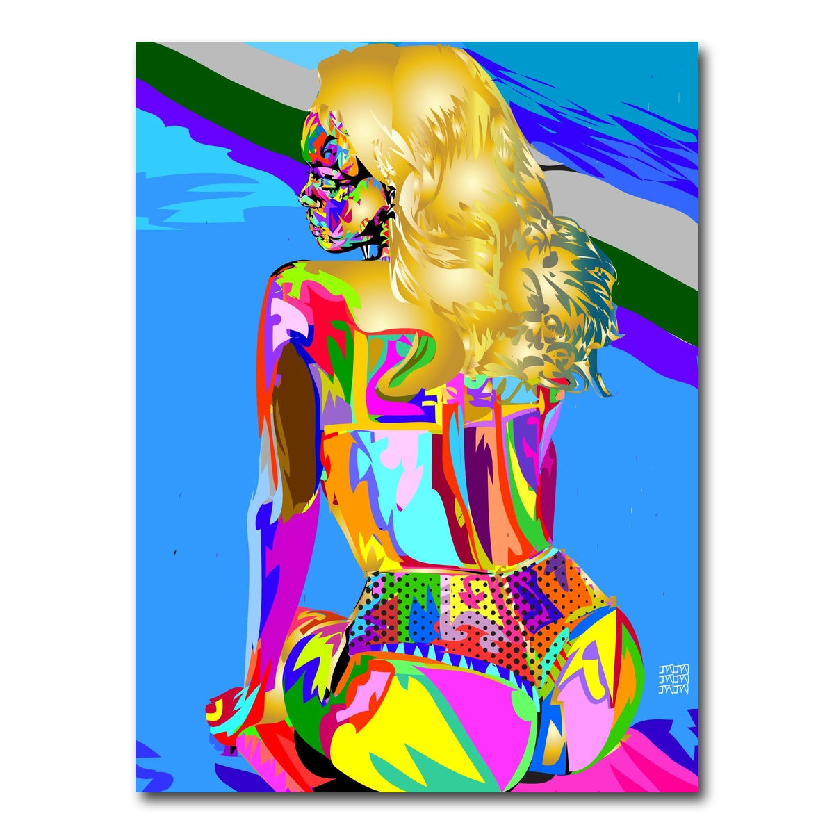 AUTO-MOCKUP WHITE | rihanna techno drome ass | 1 Piece | Gallery Wrap Canvas | group=3x4