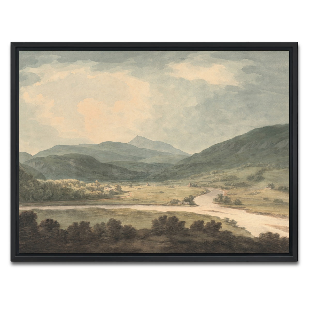 AUTO-MOCKUP WHITE | river lands | 1 Piece | Black Framed Canvas | group=4x3