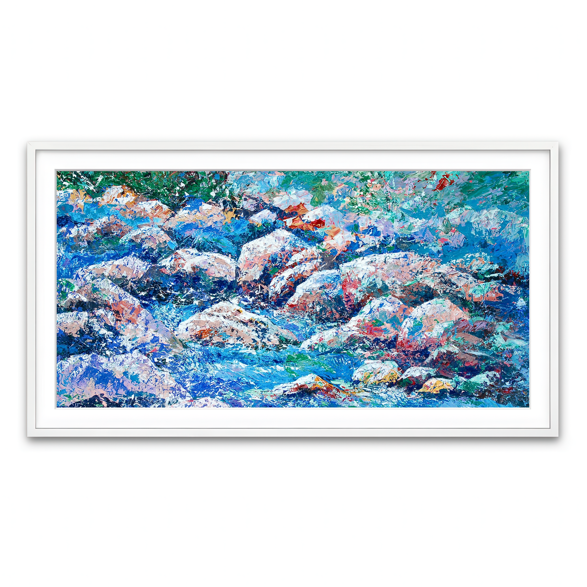 Framed Print 2x1 White