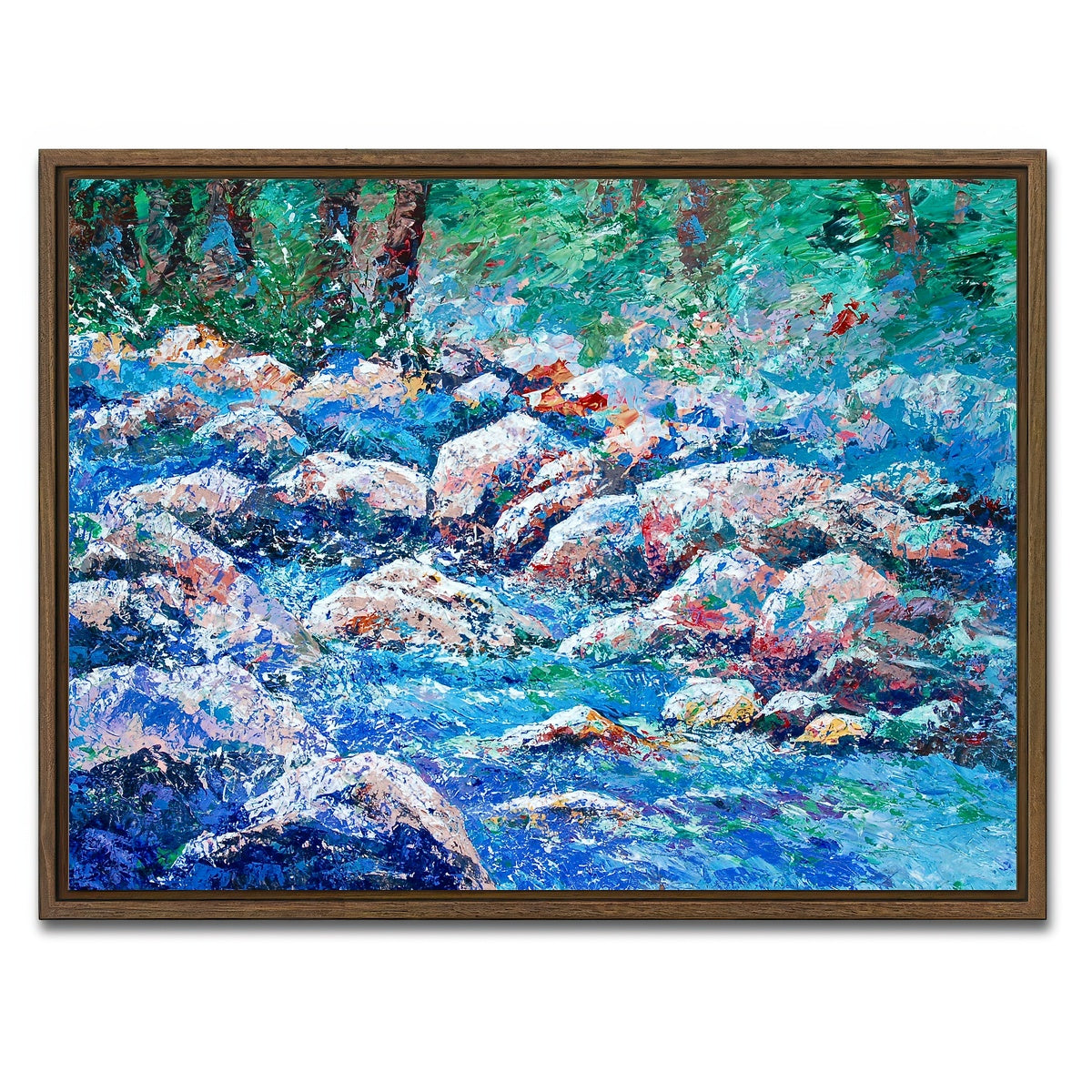 AUTO-MOCKUP WHITE | river rhapsody | 1 Piece | Walnut Framed Canvas | group=4x3