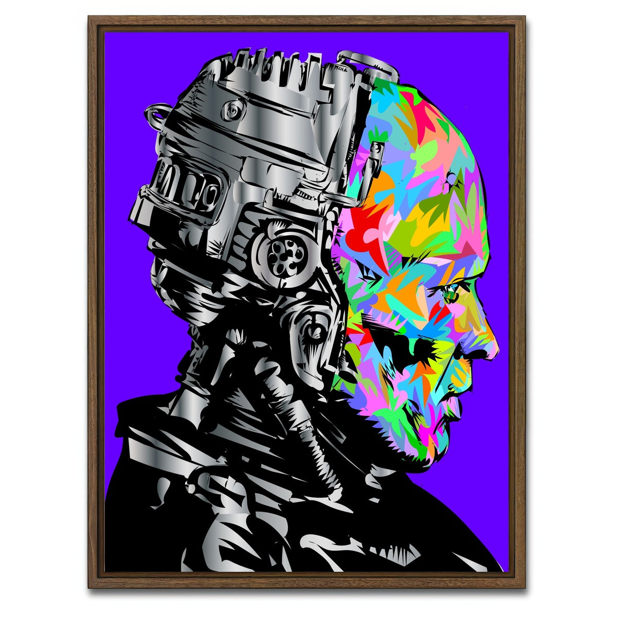 AUTO-MOCKUP WHITE | robo cop Color | 1 Piece | Walnut Framed Canvas | group=3x4