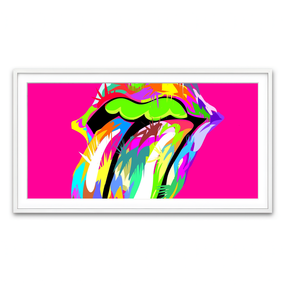 Framed Print 2x1 White