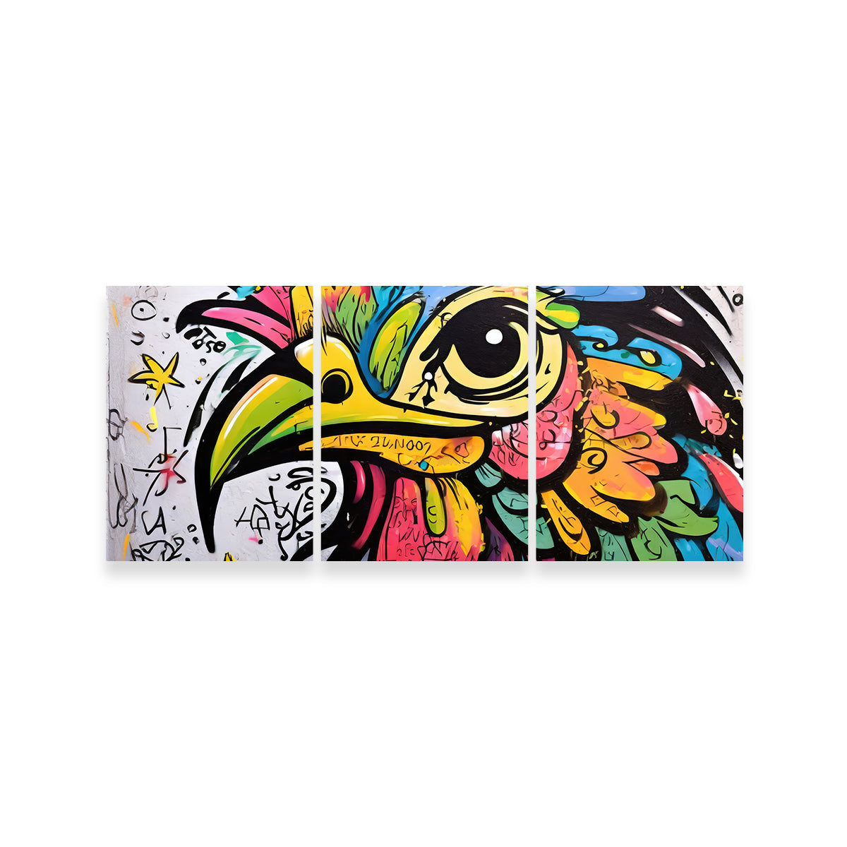 Rooster Graffiti Wall Art