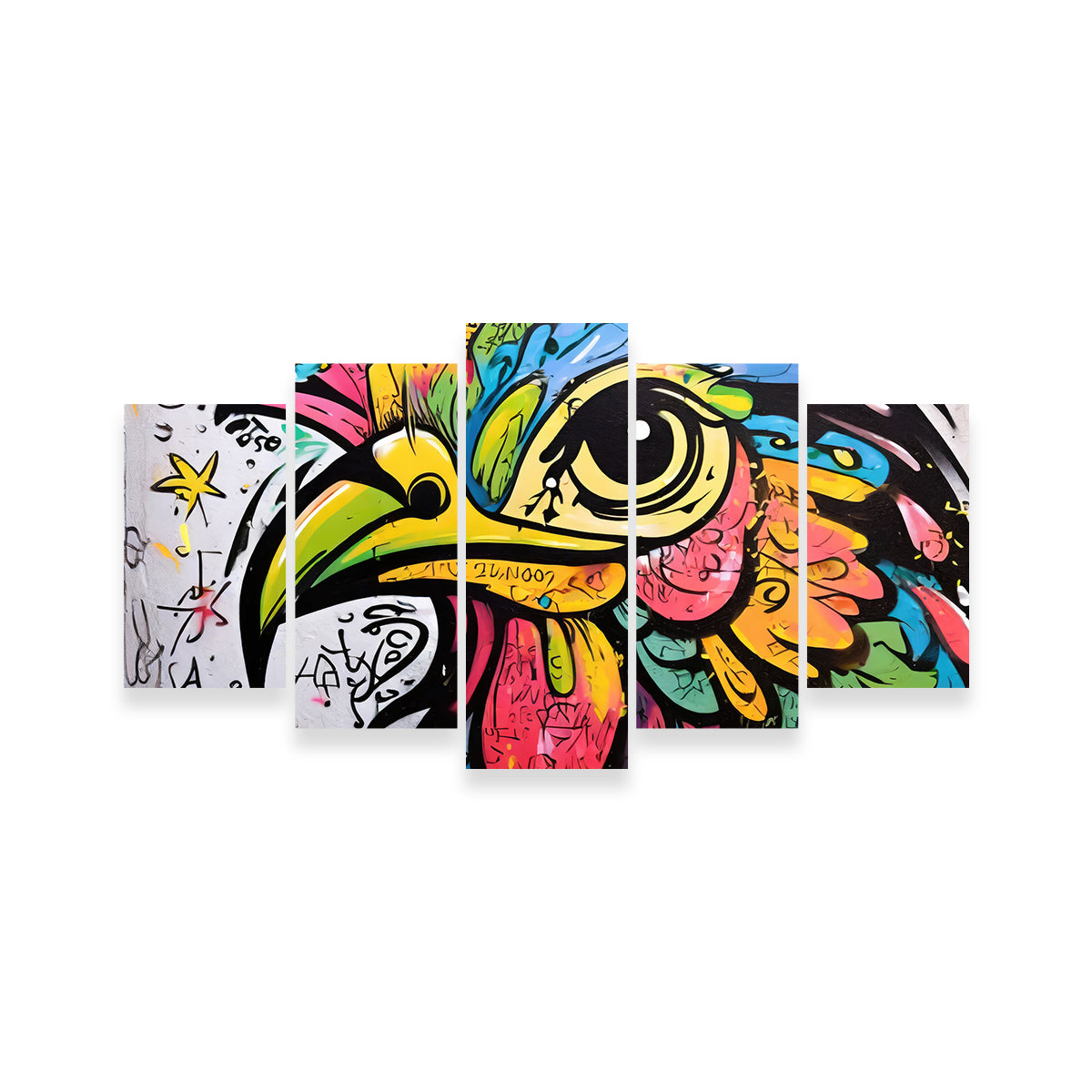 Rooster Graffiti Wall Art