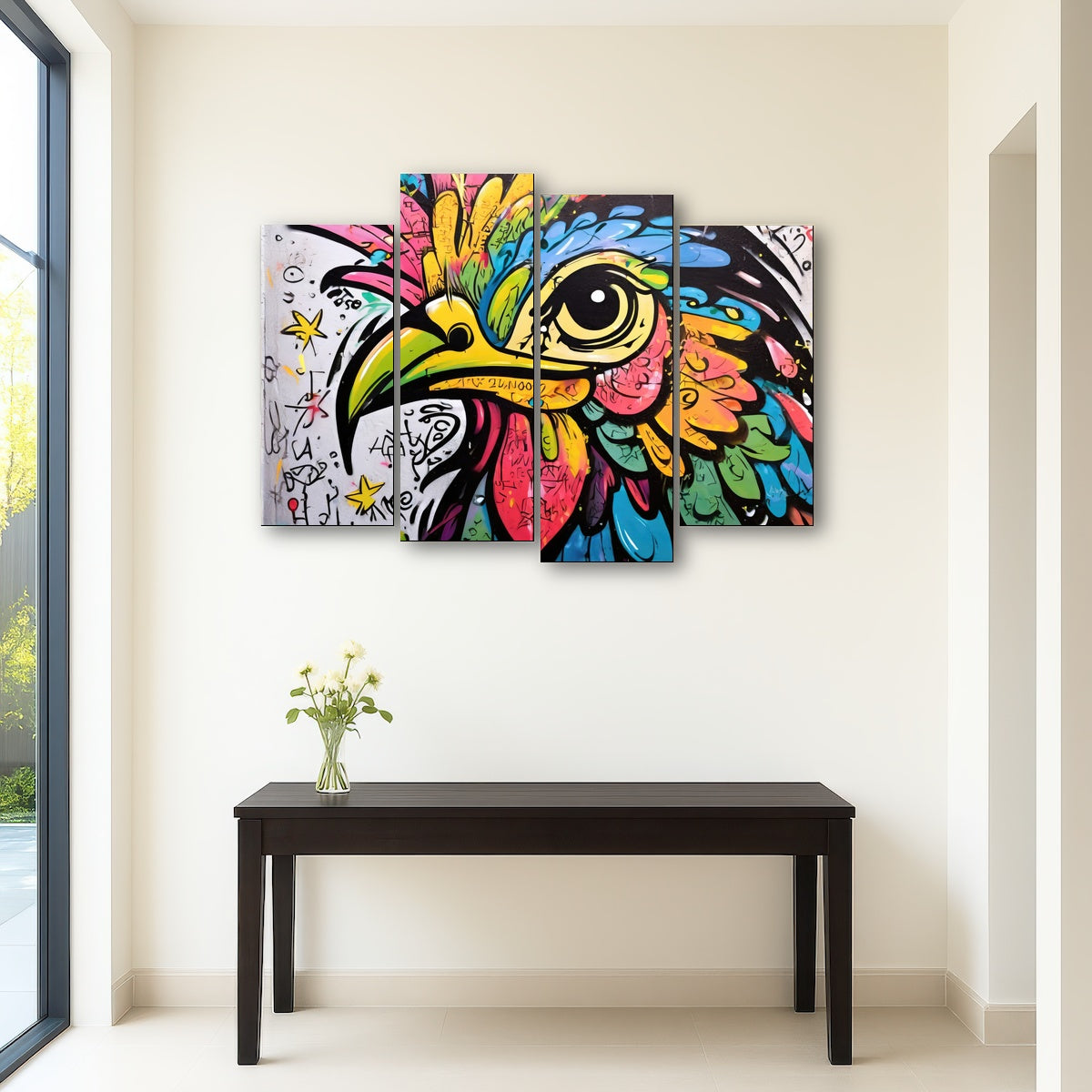 AUTO-MOCKUP ROOM | rooster graffiti