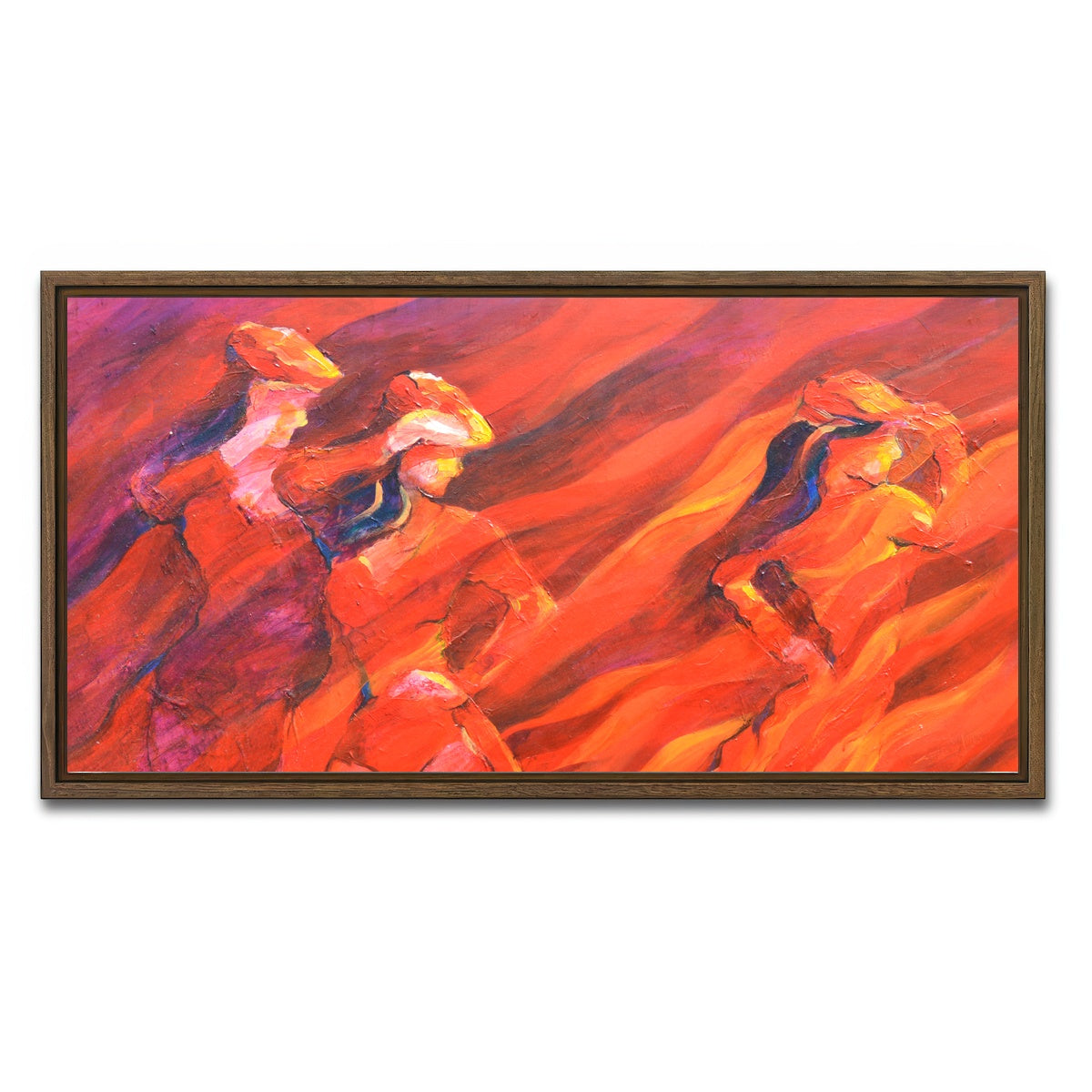 AUTO-MOCKUP WHITE | salsa over charcoal | 1 Piece | Walnut Framed Canvas | group=2x1