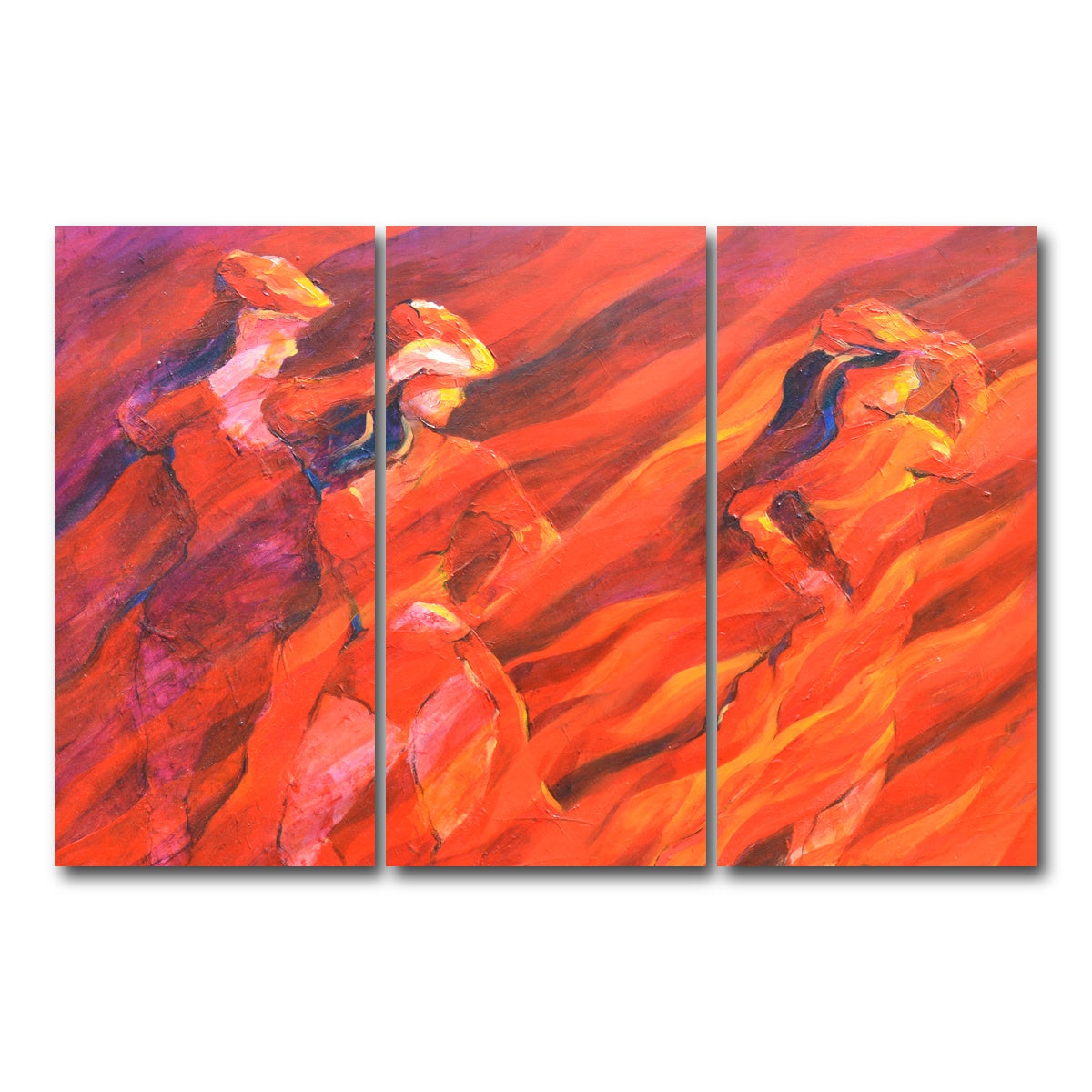 AUTO-MOCKUP WHITE | salsa over charcoal | 3 Piece | Gallery Wrap Canvas | group=12x24