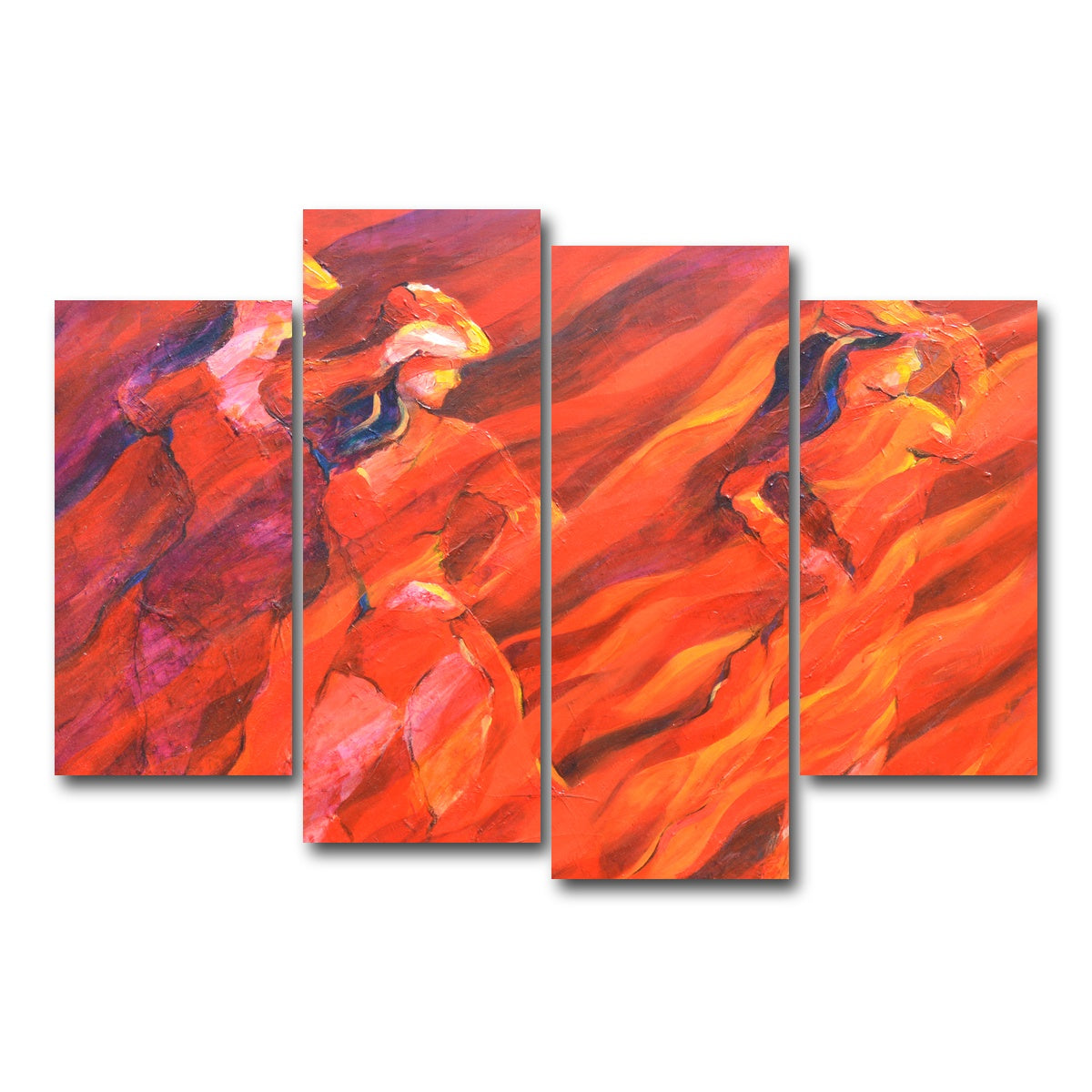 AUTO-MOCKUP WHITE | salsa over charcoal | 4 Piece | Gallery Wrap Canvas | group=4_short