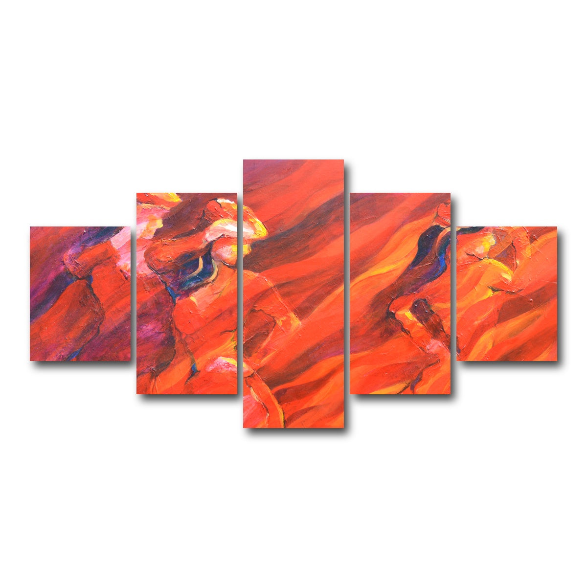 AUTO-MOCKUP WHITE | salsa over charcoal | 5 Piece | Gallery Wrap Canvas | group=5_short