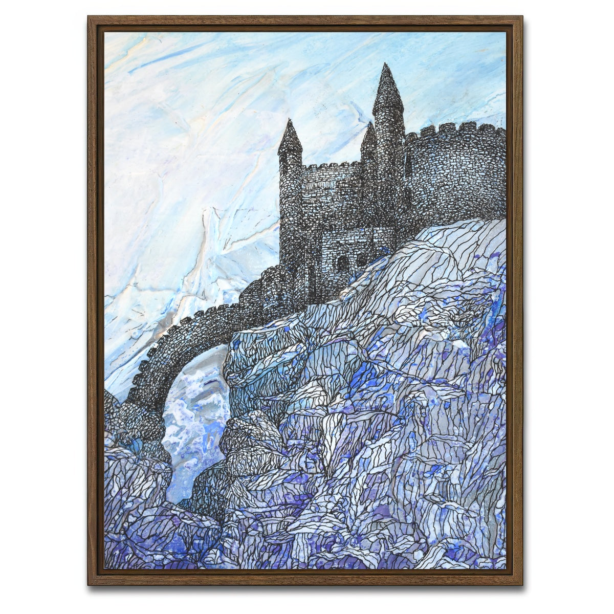 AUTO-MOCKUP WHITE | save the princess | 1 Piece | Walnut Framed Canvas | group=3x4