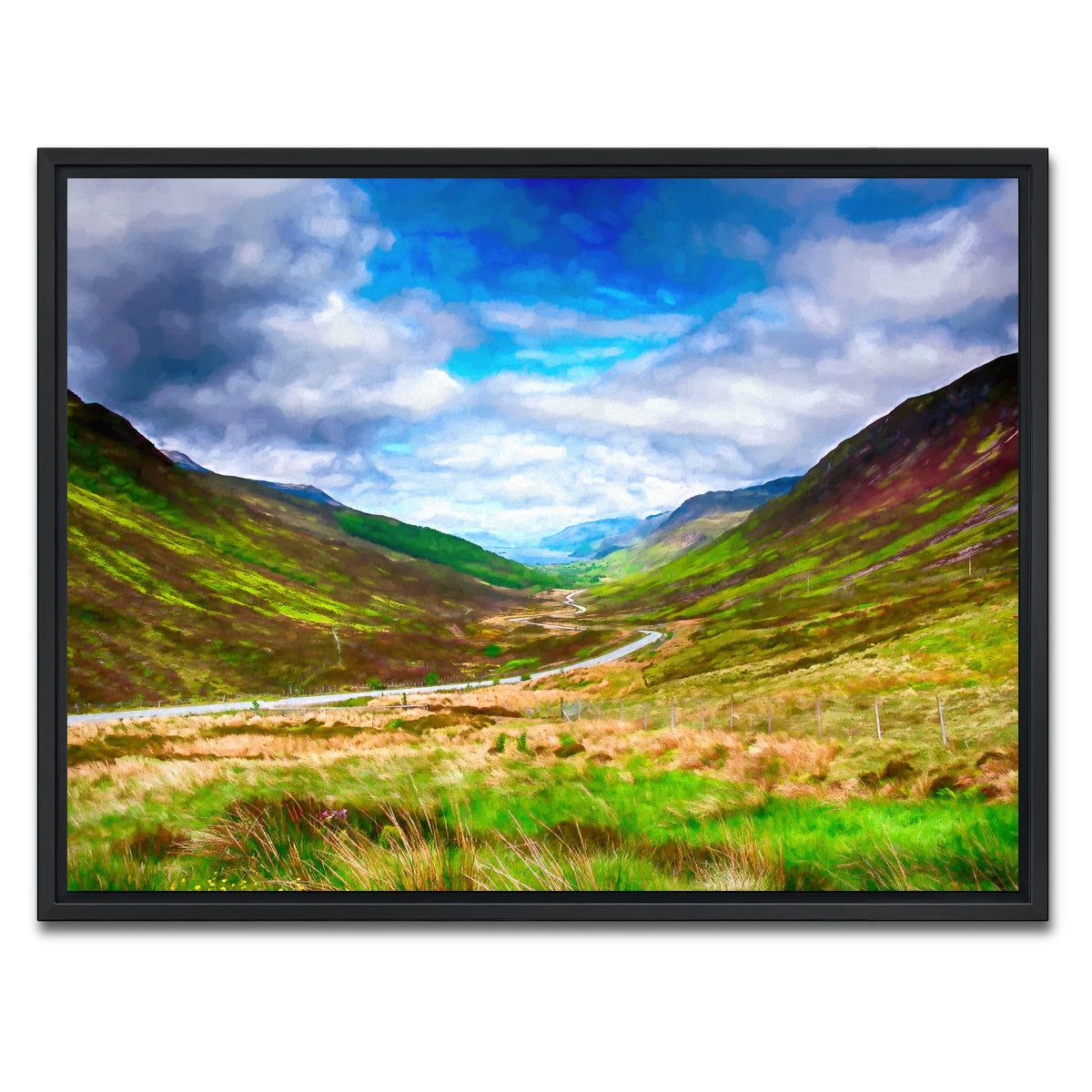 AUTO-MOCKUP WHITE | scottish highlands | 1 Piece | Black Framed Canvas | group=4x3