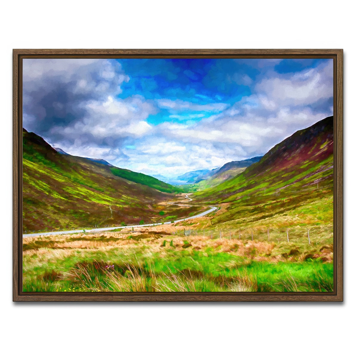 AUTO-MOCKUP WHITE | scottish highlands | 1 Piece | Walnut Framed Canvas | group=4x3