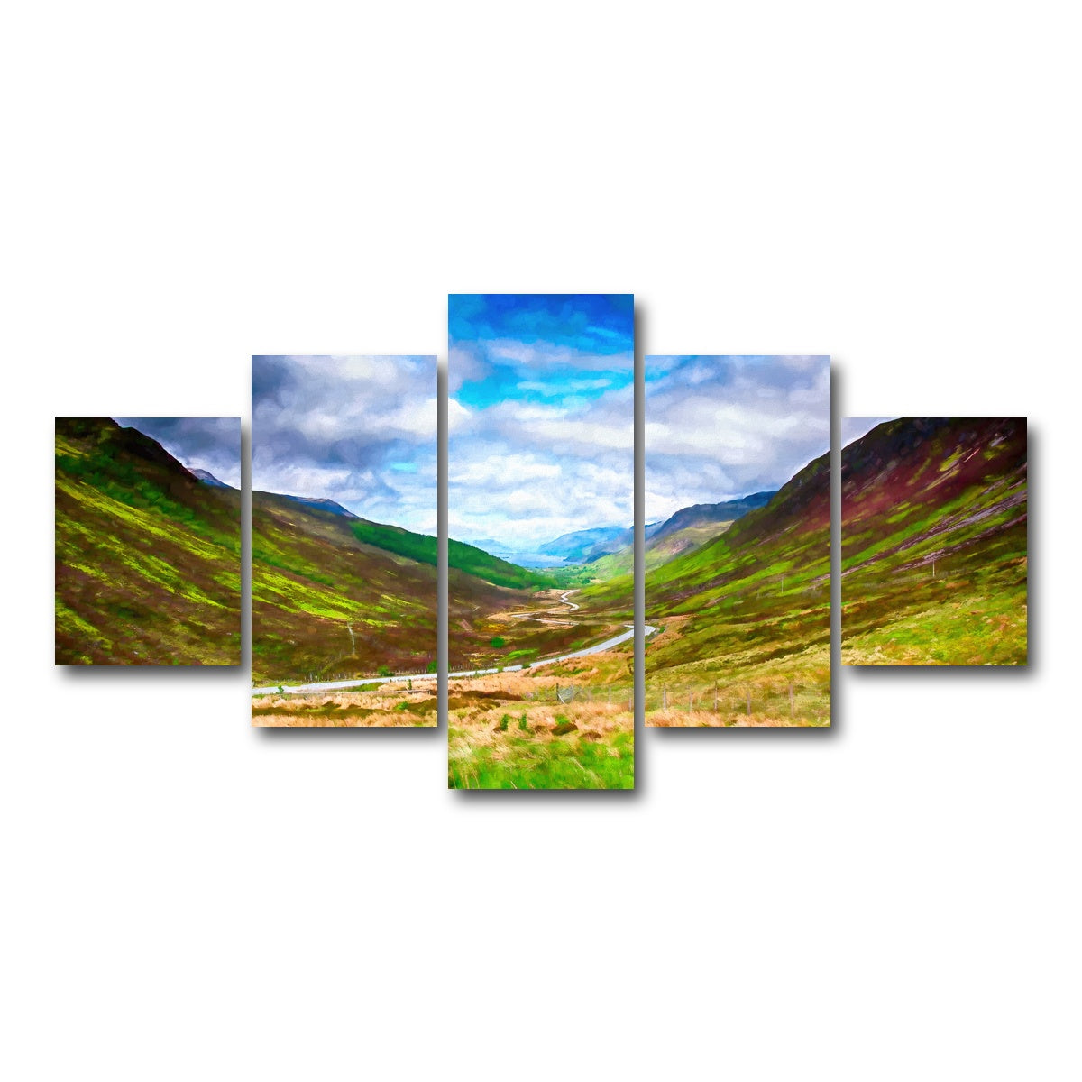AUTO-MOCKUP WHITE | scottish highlands | 5 Piece | Gallery Wrap Canvas | group=5_short