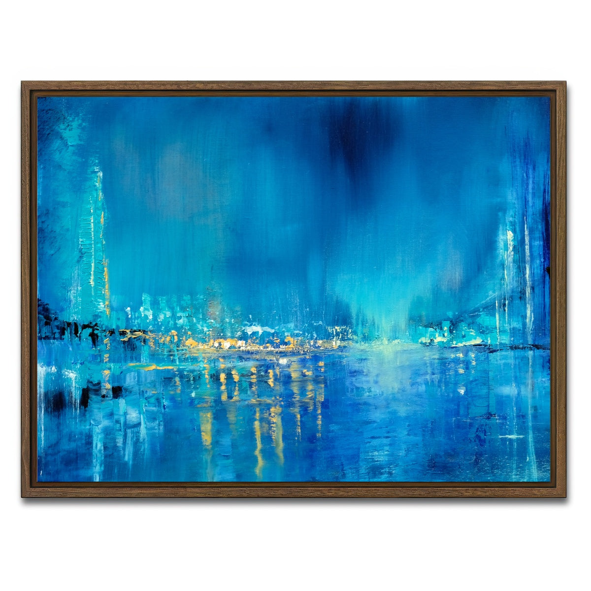 AUTO-MOCKUP WHITE | seagulls over the bridges | 1 Piece | Walnut Framed Canvas | group=4x3