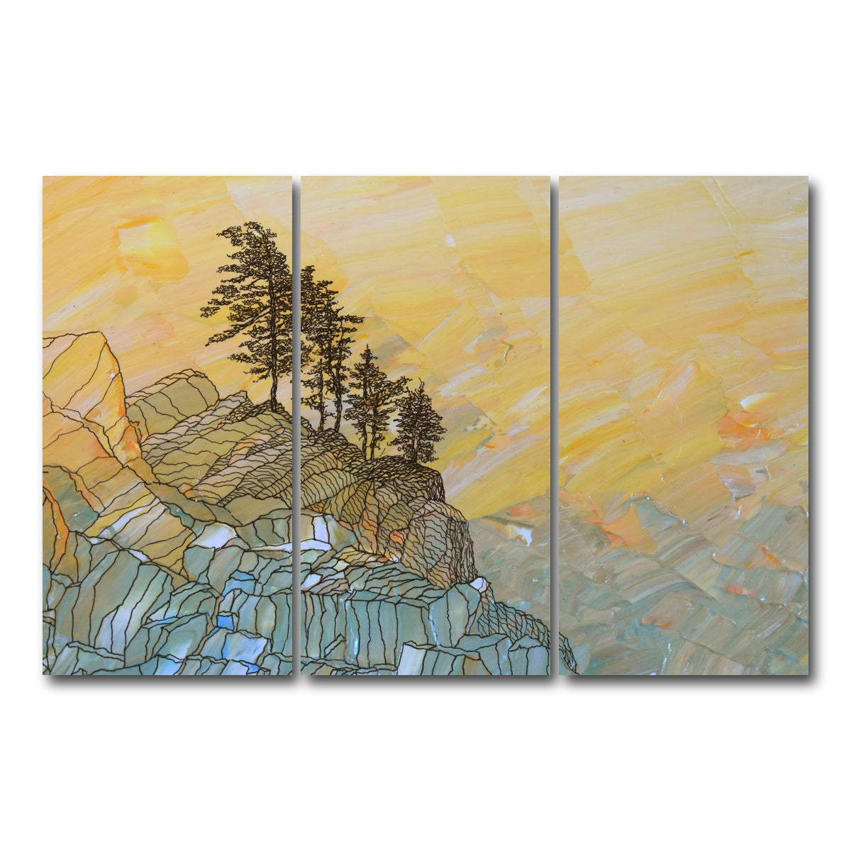 AUTO-MOCKUP WHITE | serene joy | 3 Piece | Gallery Wrap Canvas | group=12x24