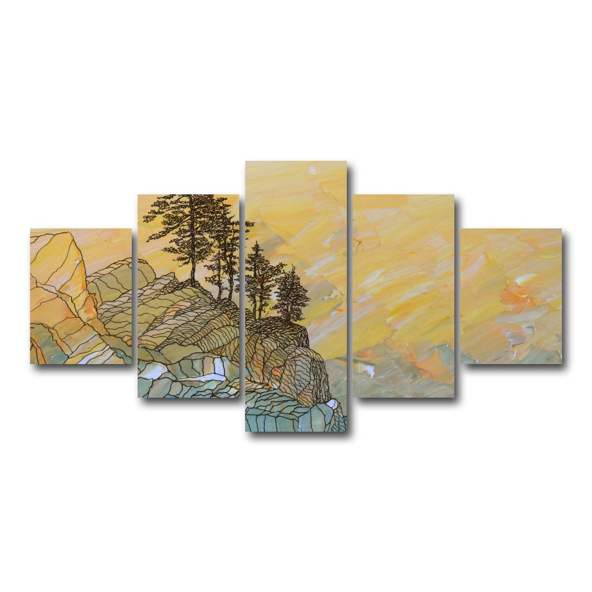 AUTO-MOCKUP WHITE | serene joy | 5 Piece | Gallery Wrap Canvas | group=5_short