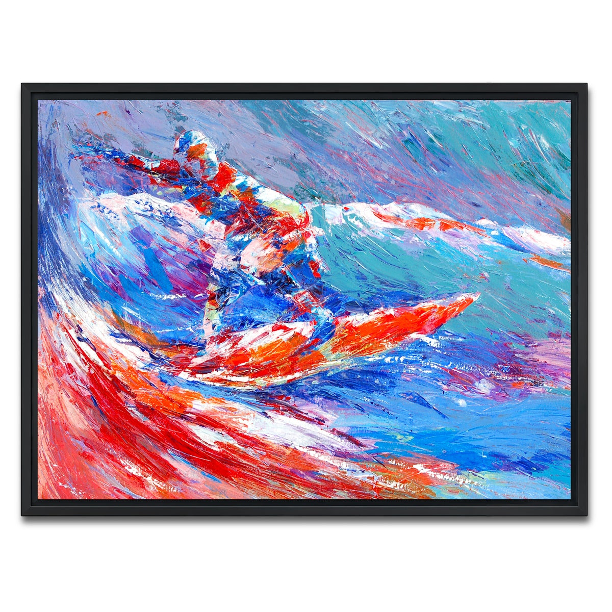 AUTO-MOCKUP WHITE | shortboard splash | 1 Piece | Black Framed Canvas | group=4x3