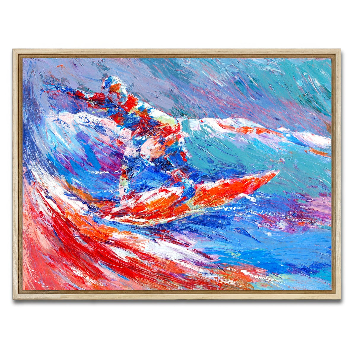 AUTO-MOCKUP WHITE | shortboard splash | 1 Piece | Natural Framed Canvas | group=4x3