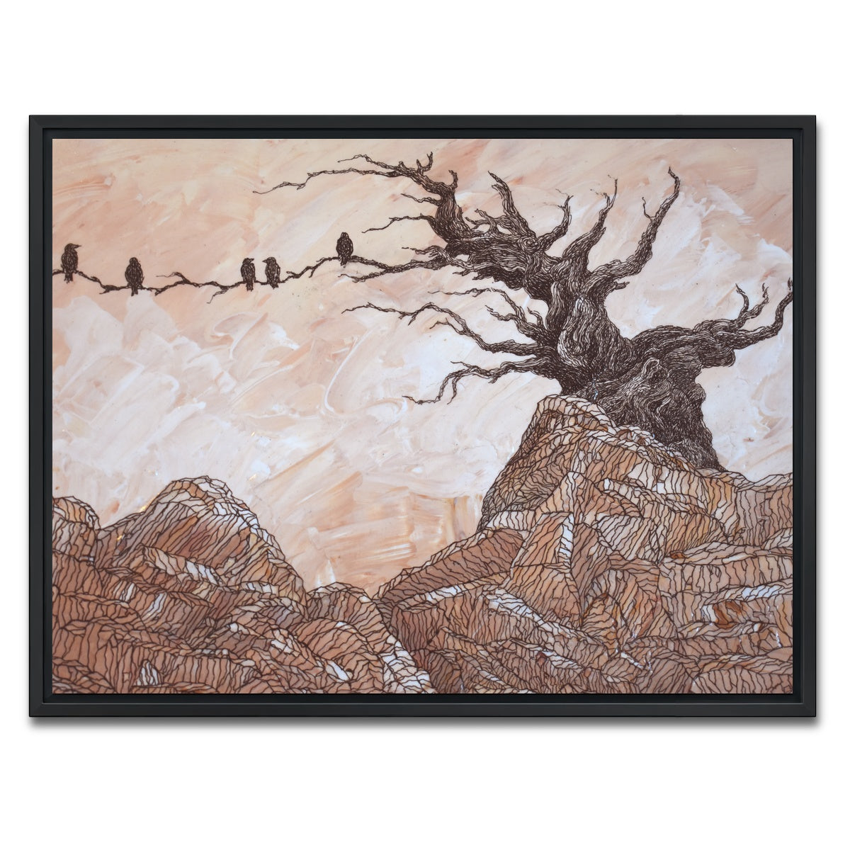 AUTO-MOCKUP WHITE | silence of the ravens | 1 Piece | Black Framed Canvas | group=4x3
