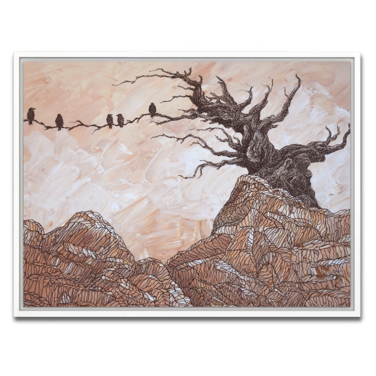 AUTO-MOCKUP WHITE | silence of the ravens | 1 Piece | White Framed Canvas | group=4x3