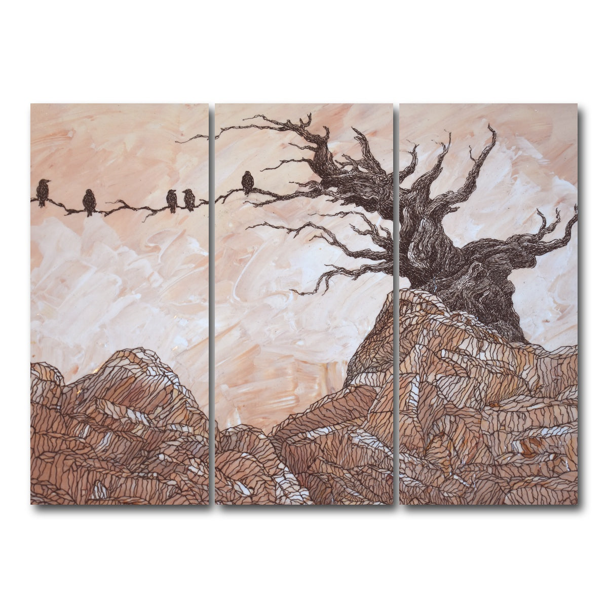 AUTO-MOCKUP WHITE | silence of the ravens | 3 Piece | Gallery Wrap Canvas | group=8x18