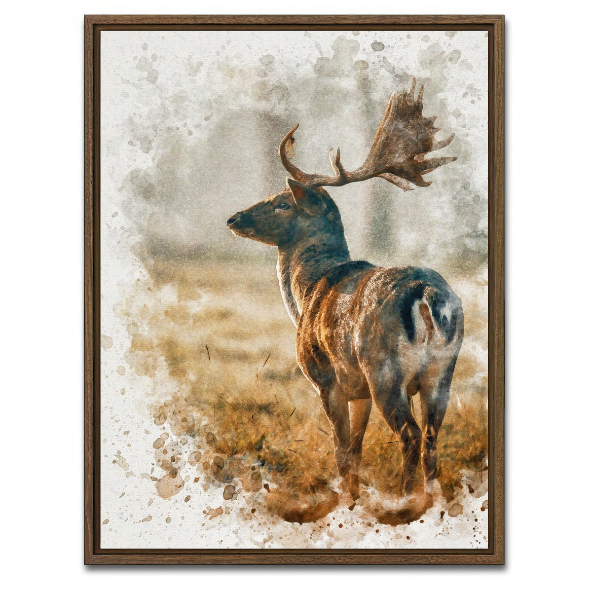 AUTO-MOCKUP WHITE | silent observer | 1 Piece | Walnut Framed Canvas | group=3x4