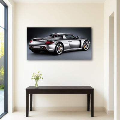 AUTO-MOCKUP ROOM | silver Porsche carrera gt