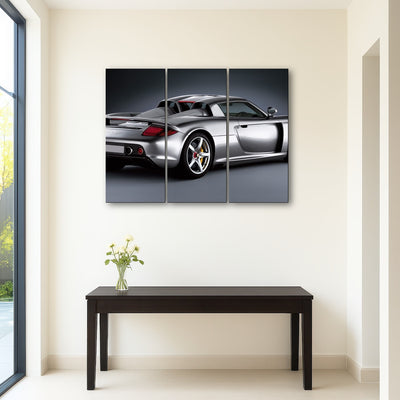 AUTO-MOCKUP ROOM | silver Porsche carrera gt
