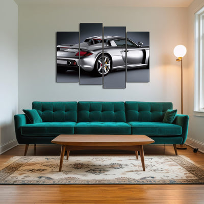 AUTO-MOCKUP ROOM | silver Porsche carrera gt