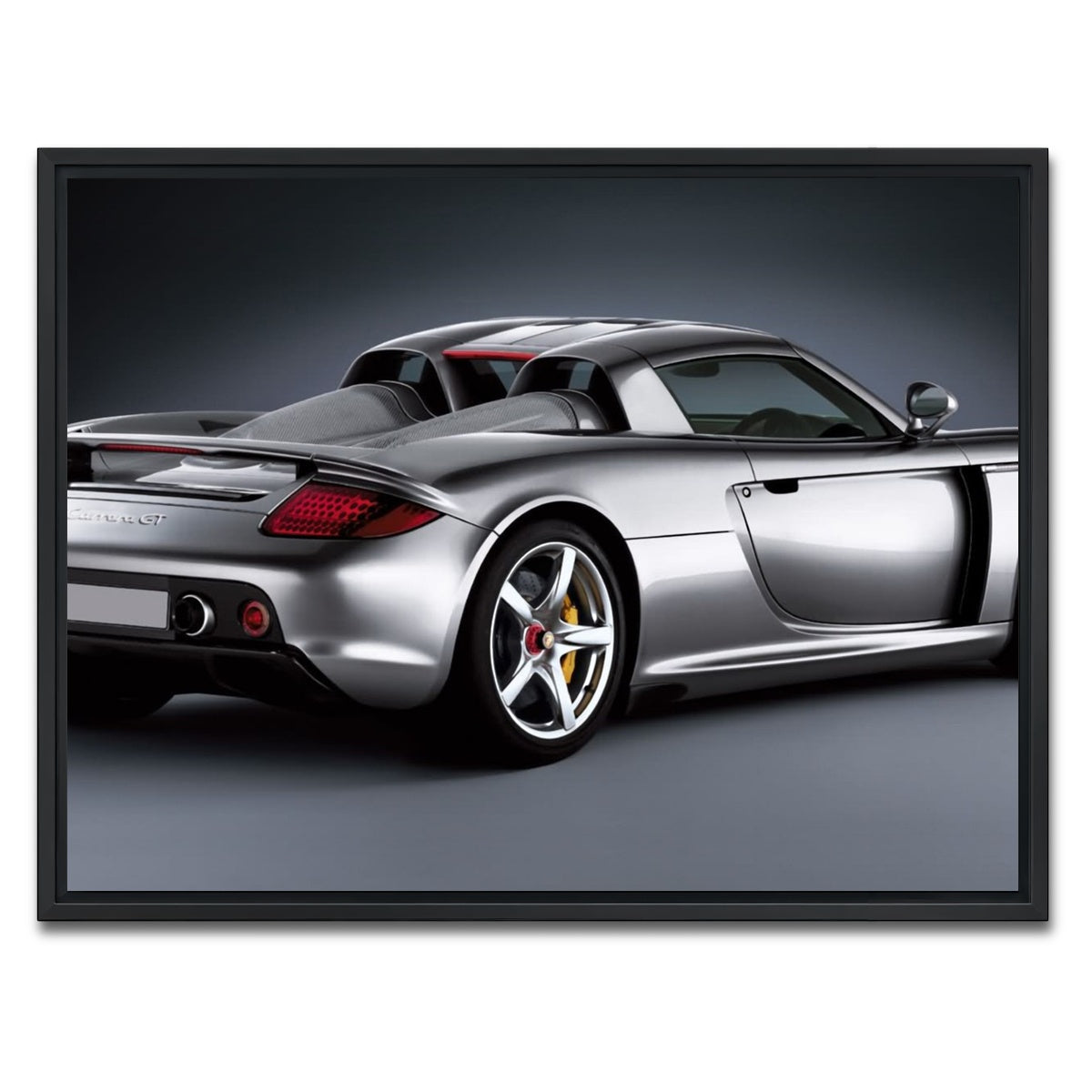 AUTO-MOCKUP WHITE | silver Porsche carrera gt | 1 Piece | Black Framed Canvas | group=4x3