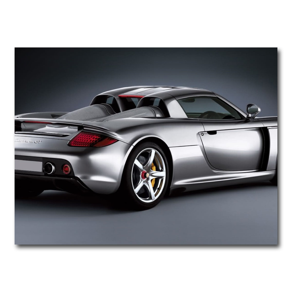 AUTO-MOCKUP WHITE | silver Porsche carrera gt | 1 Piece | Gallery Wrap Canvas | group=4x3