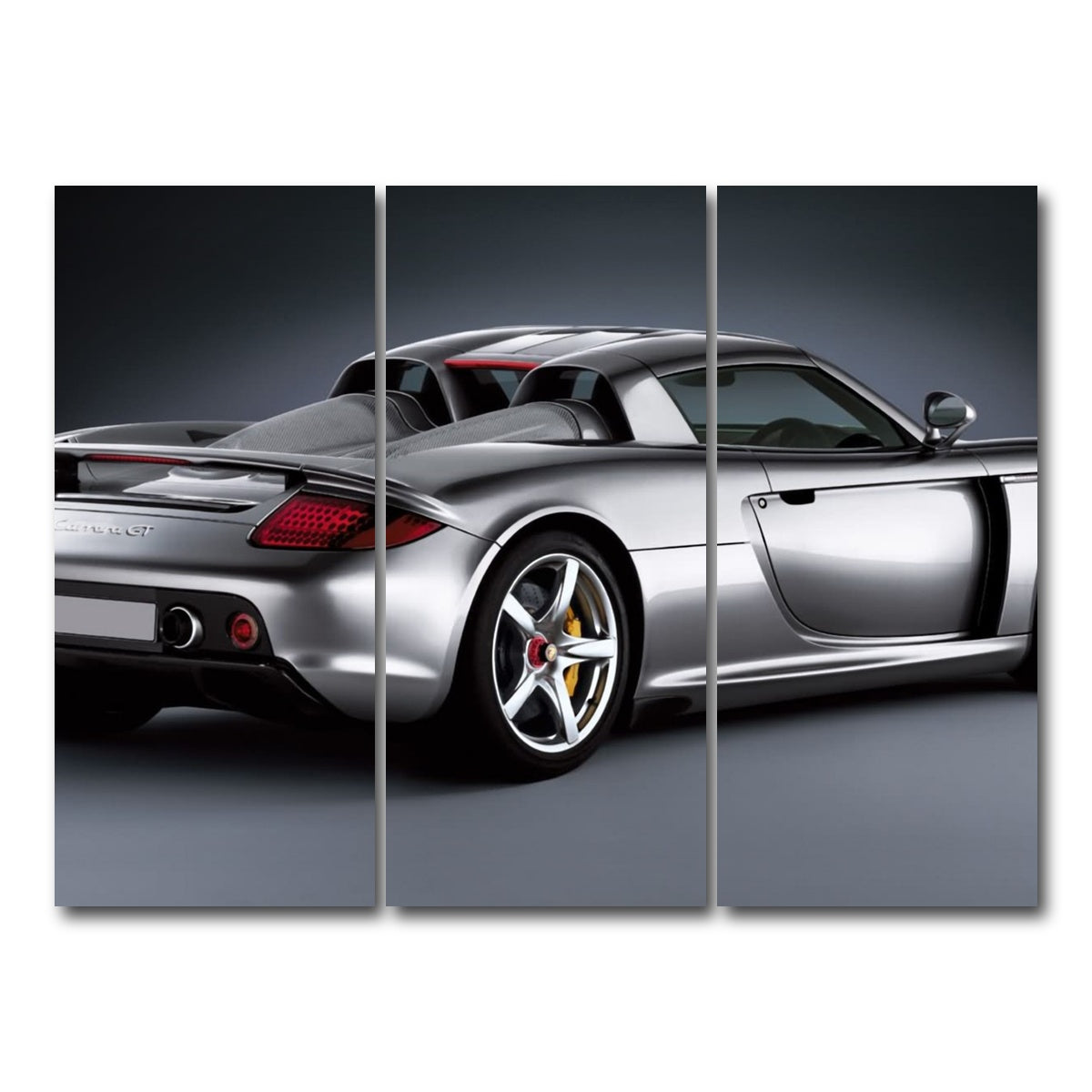 AUTO-MOCKUP WHITE | silver Porsche carrera gt | 3 Piece | Gallery Wrap Canvas | group=8x18
