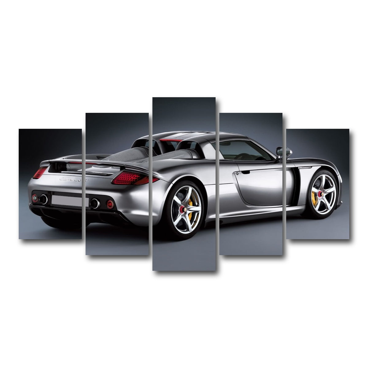 AUTO-MOCKUP WHITE | silver Porsche carrera gt | 5 Piece | Gallery Wrap Canvas | group=5_normal