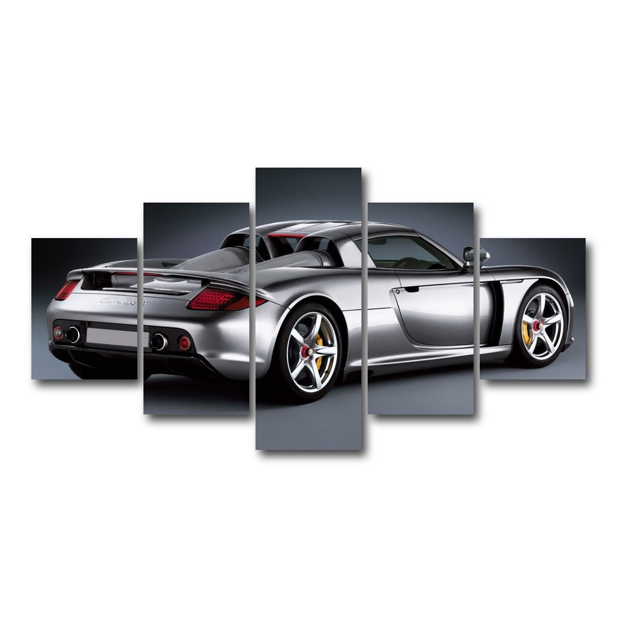 AUTO-MOCKUP WHITE | silver Porsche carrera gt | 5 Piece | Gallery Wrap Canvas | group=5_short