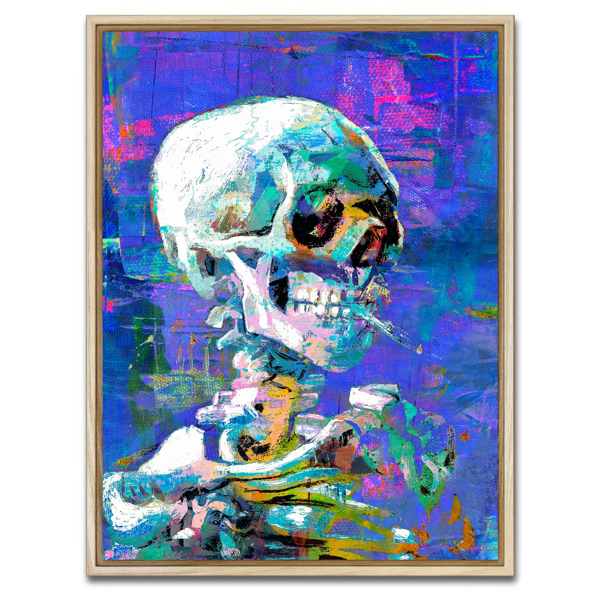 AUTO-MOCKUP WHITE | skull 2 | 1 Piece | Natural Framed Canvas | group=3x4
