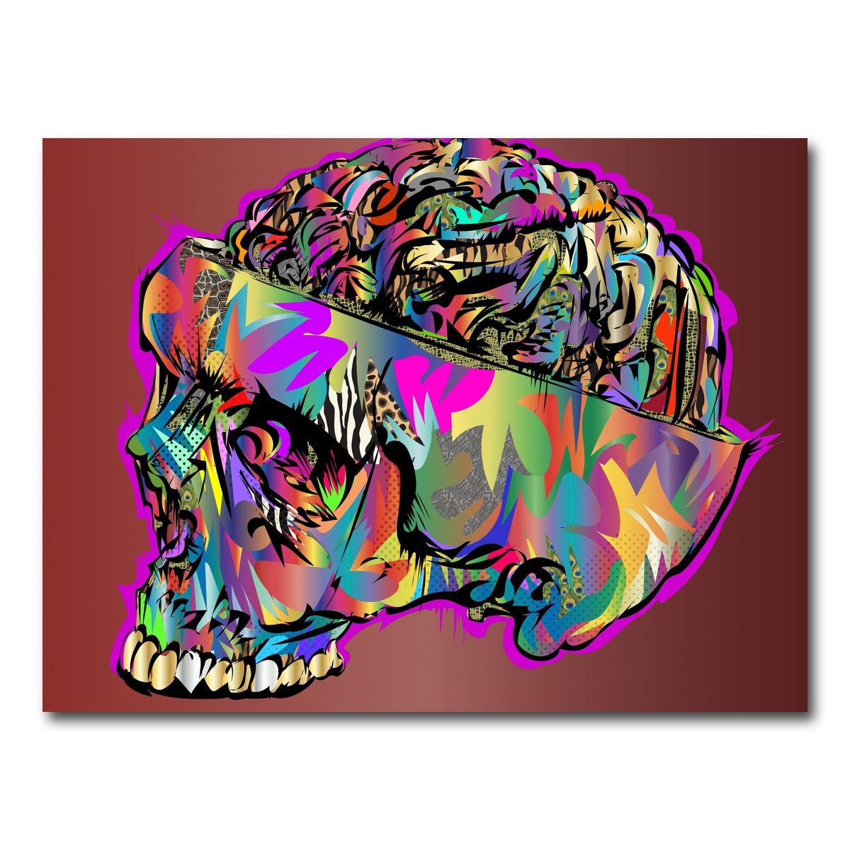 AUTO-MOCKUP WHITE | skull brain | 1 Piece | Gallery Wrap Canvas | group=4x3